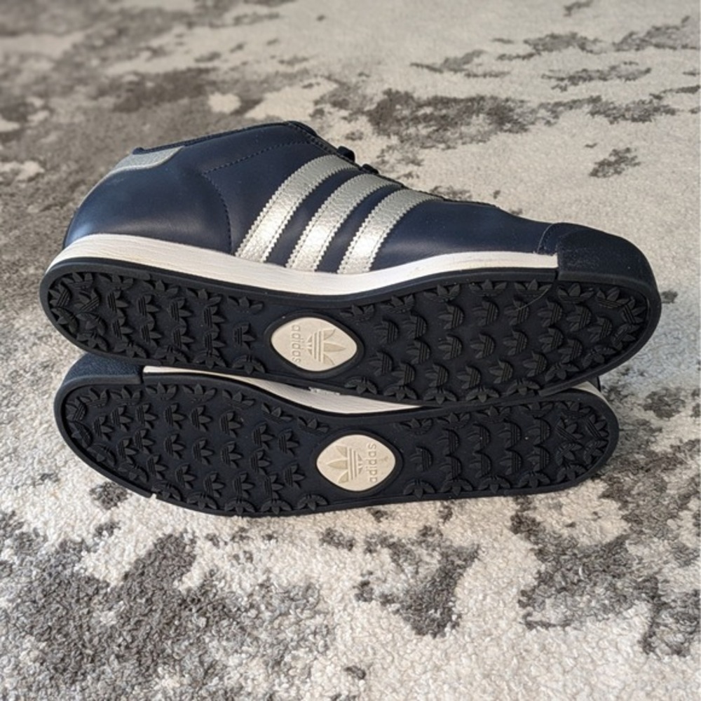 Adidas Samoa Navy Silver Men's Athletic Lifestyle Sneakers Shoes Size 9.5‎ - Picture 5 of 8